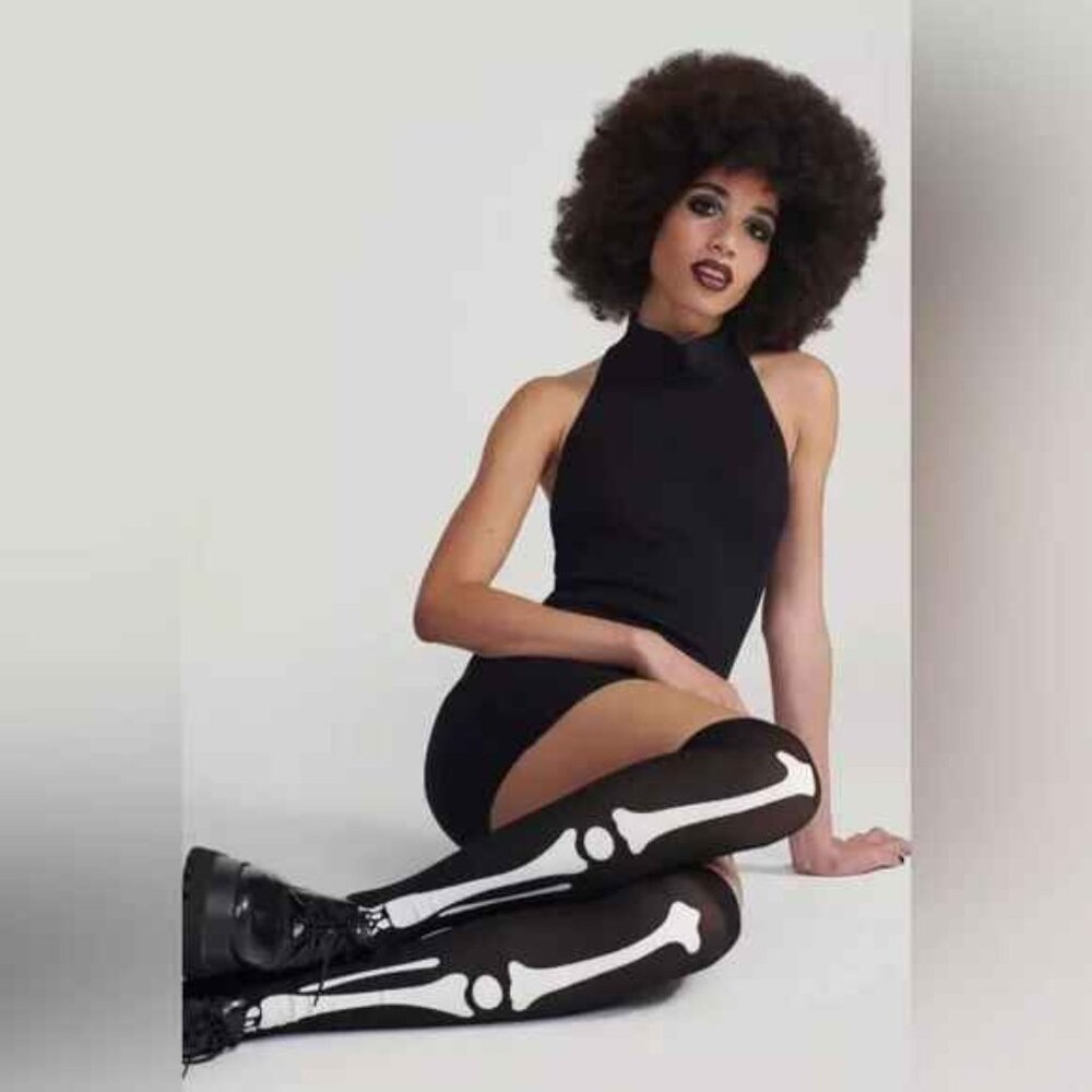 New Nasty Gal Over The Knee Skeleton Socks